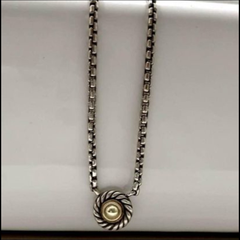 David Yurman Cable Disc Gold Pendant necklace